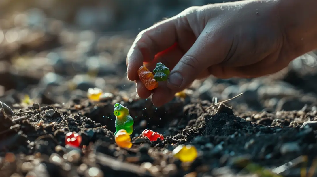 Maulwurf vertreiben mit Gummibärchen