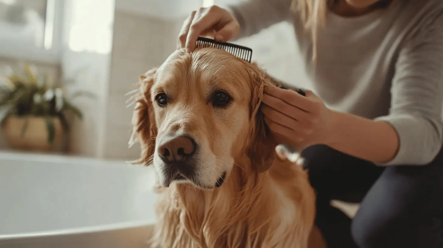 Floh beim Hund was tun? Hund mit Flohkamm behandeln