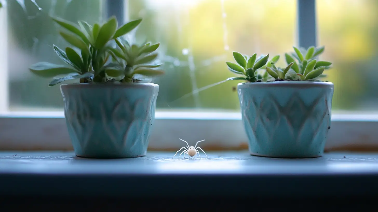 kleine weiße spinne in der wohnung